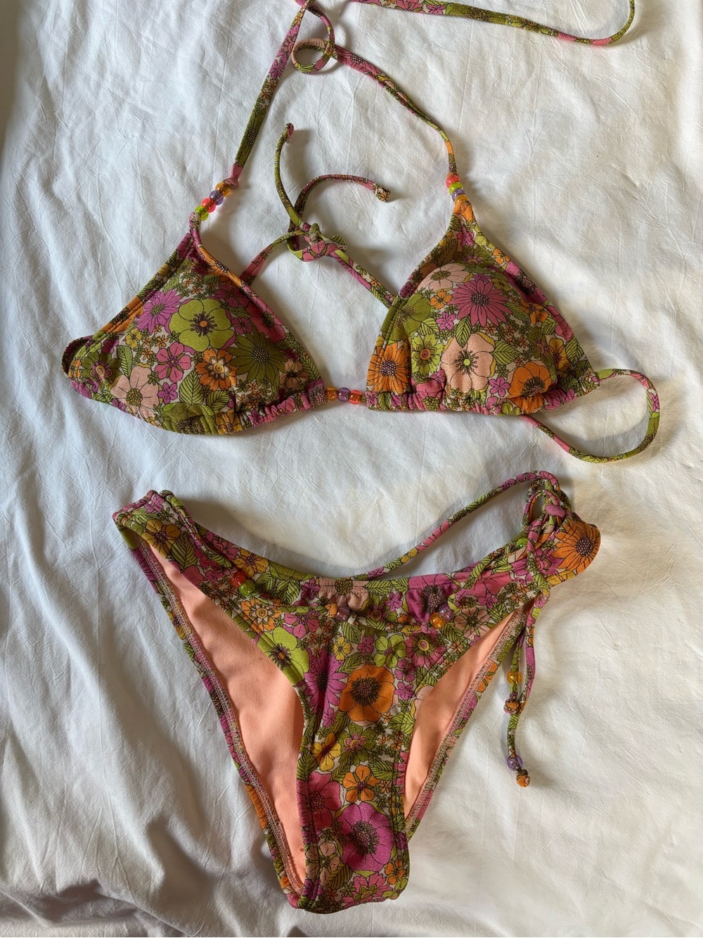 Target Floral Bikini Set in Pink, Green & Orange